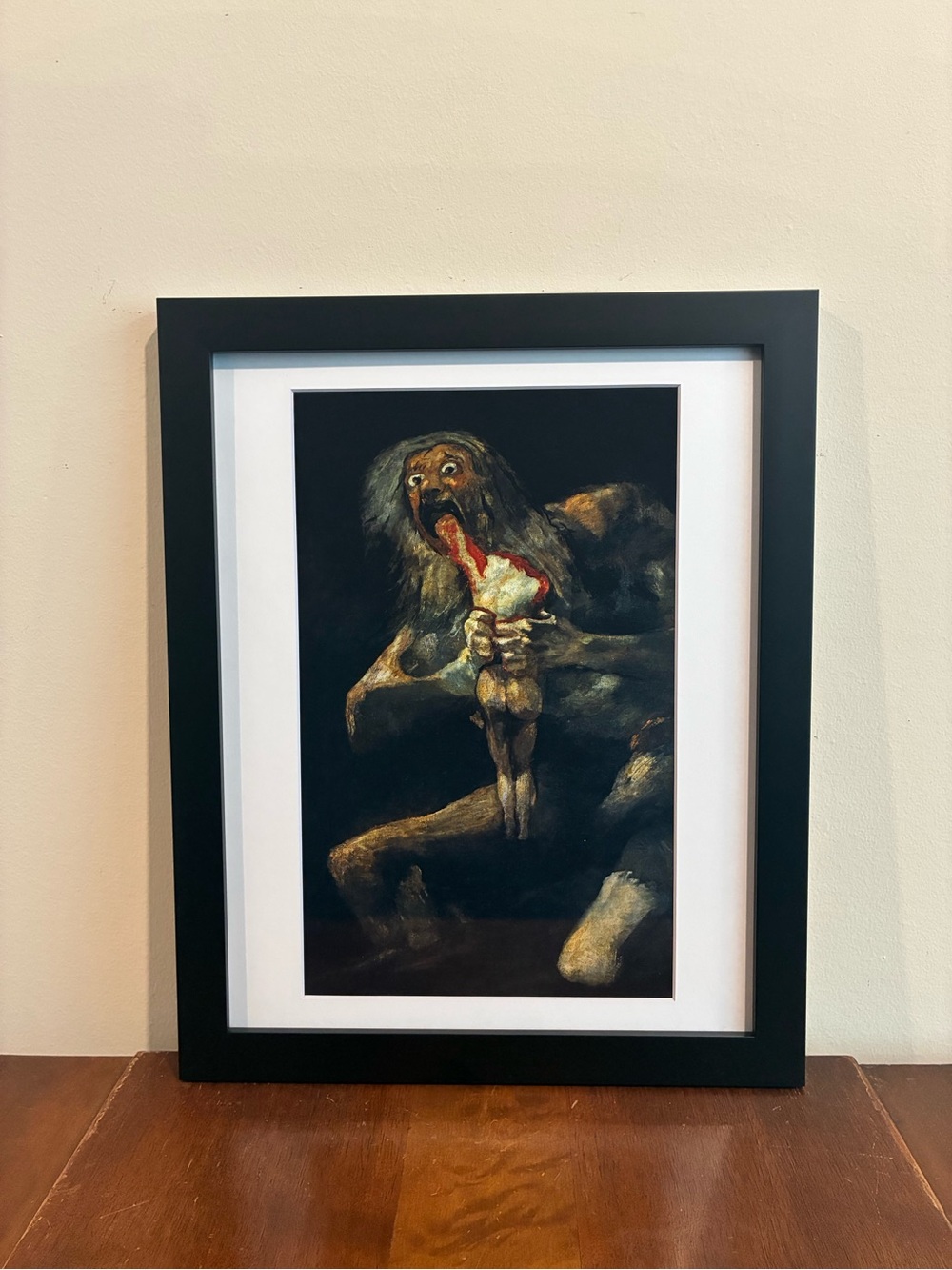 Goya Framed Print Saturn Devouring Child 12x15 Spanish Wall Art Witch Greek Gods